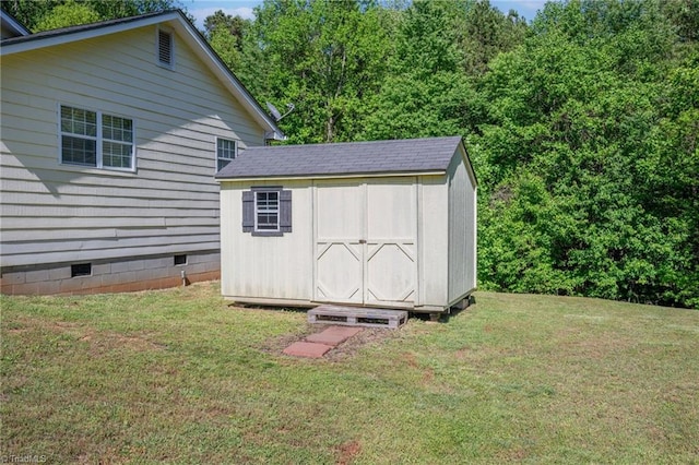 view of shed