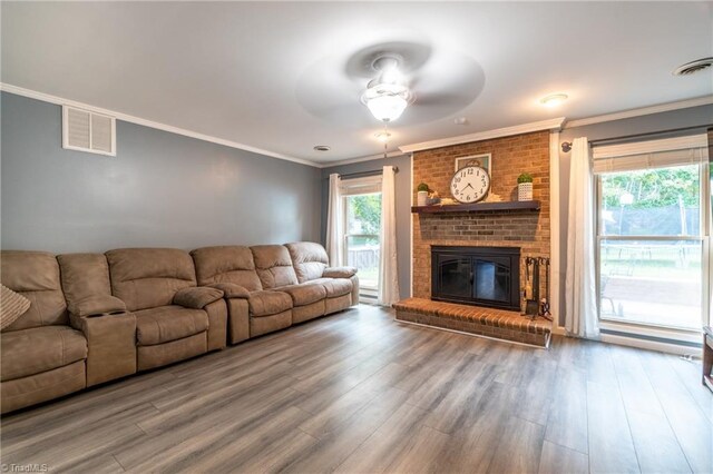 4905 Deer Pointe Ct, Greensboro, NC 27406 - unfurnished living room with ceiling fan, visible vents, and crown molding