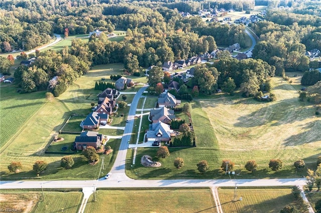 aerial view featuring a rural view