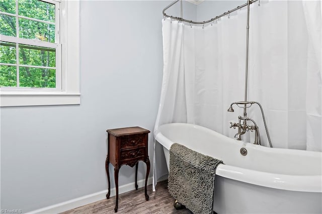 2226/2234 NC-268, Pilot Mountain, NC 27041 - full bathroom with wood finished floors, baseboards, and a soaking tub
