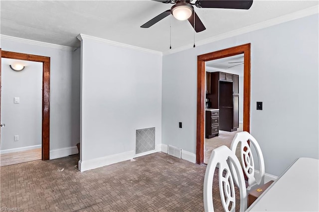 2226/2234 NC-268, Pilot Mountain, NC 27041 - unfurnished room with ceiling fan, crown molding, and baseboards