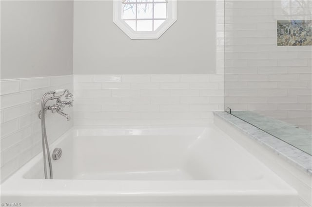 bathroom with a washtub