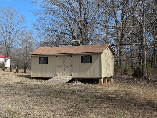 view of shed