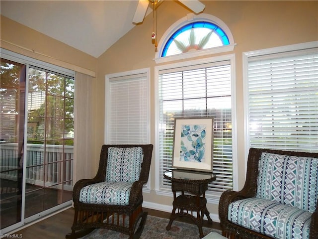 3982 Westridge Meadow Cir, Clemmons, NC 27012 - sitting room featuring lofted ceiling and wood finished floors