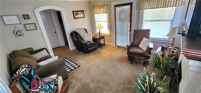 view of carpeted living room