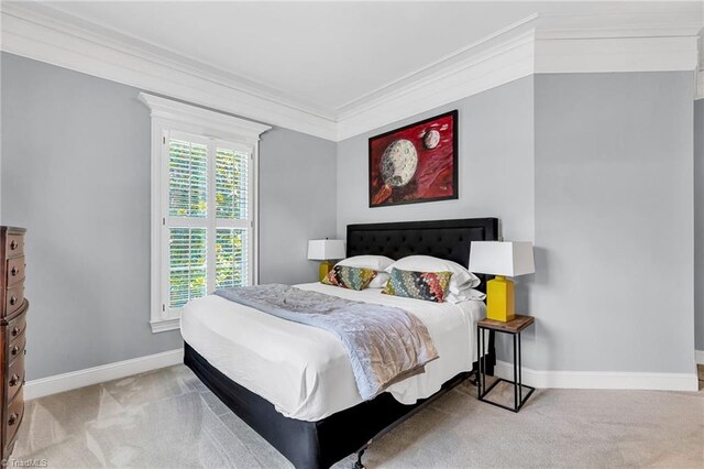 3940 Beechridge Rd, Winston-Salem, NC 27106 - bedroom featuring carpet floors, ornamental molding, and baseboards