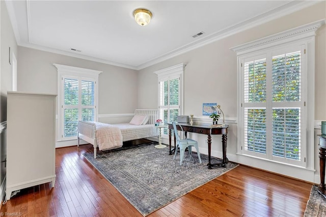 3940 Beechridge Rd, Winston-Salem, NC 27106 - bedroom with hardwood / wood-style flooring, crown molding, and baseboards