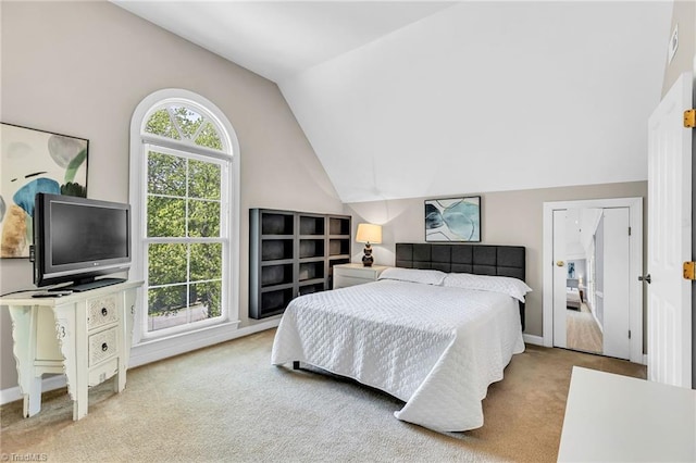 3940 Beechridge Rd, Winston-Salem, NC 27106 - bedroom with carpet floors, lofted ceiling, and baseboards