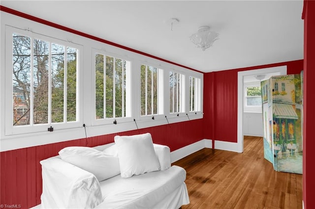 sitting room featuring hardwood / wood-style floors