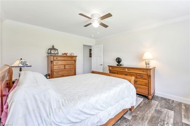 214 Mining Ridge Church Rd, Elkin, NC 28621 - bedroom featuring wood finished floors, crown molding, and ceiling fan