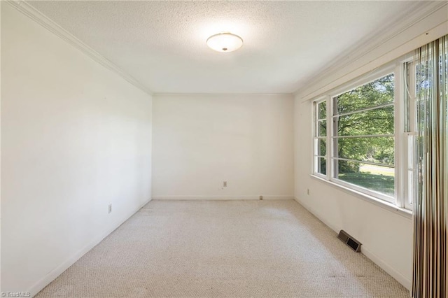 1553 Carson Rd, Pilot Mountain, NC 27041 - unfurnished room featuring light carpet, a textured ceiling, crown molding, and baseboards