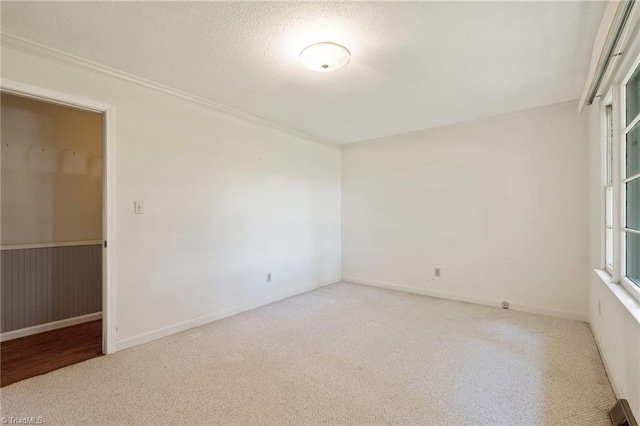 1553 Carson Rd, Pilot Mountain, NC 27041 - spare room with carpet flooring, ornamental molding, baseboards, and a textured ceiling