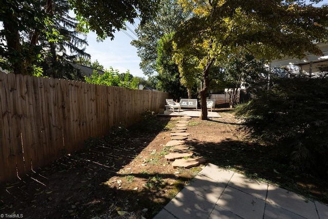 view of yard with a patio area