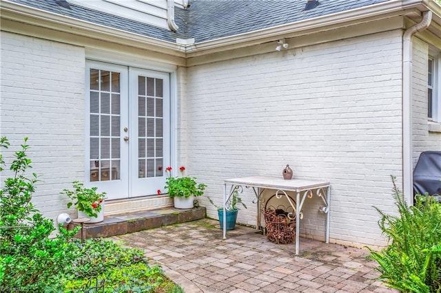 view of patio / terrace featuring french doors