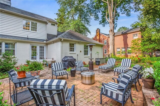 view of patio / terrace with outdoor lounge area and grilling area