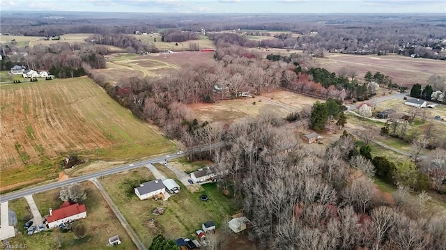 drone / aerial view with a rural view