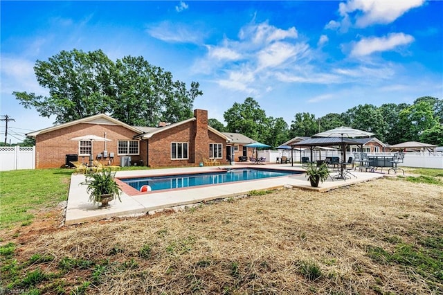view of pool featuring a gazebo and a patio area