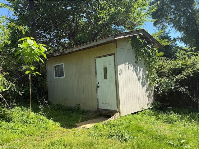 view of shed