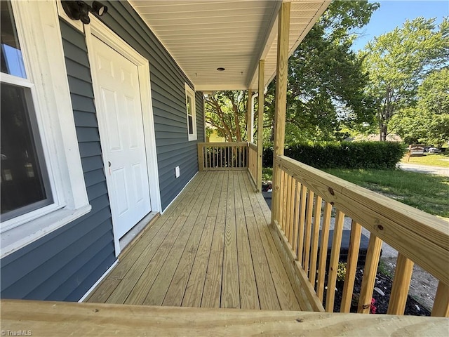 deck with covered porch