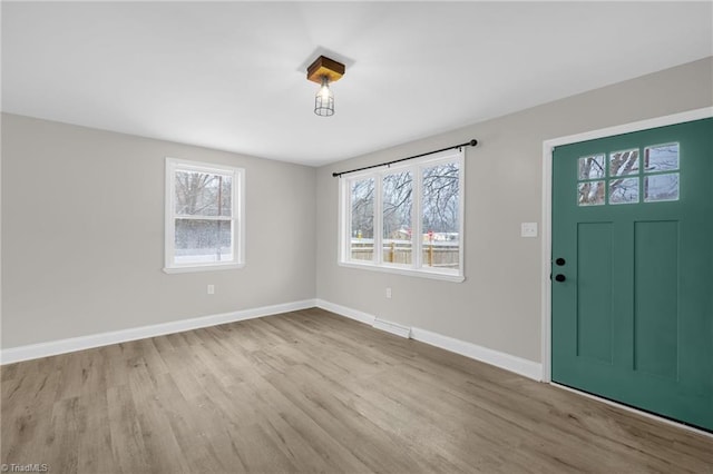 foyer featuring light hardwood / wood-style floors