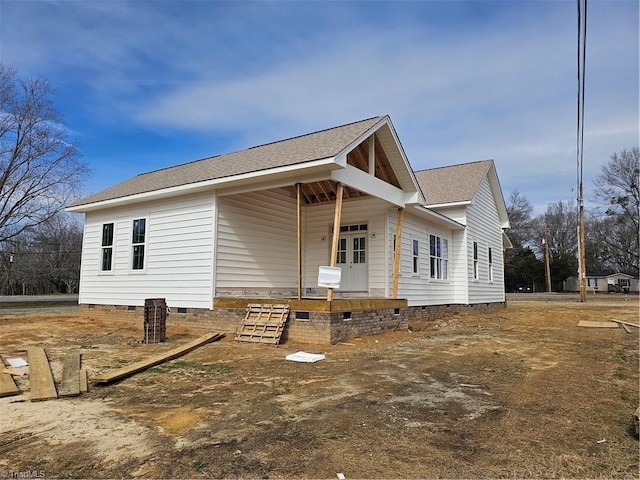 exterior space with covered porch