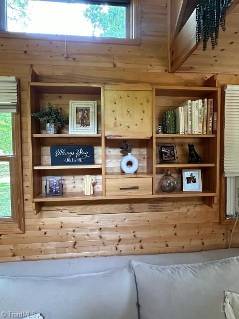 room details with wooden walls