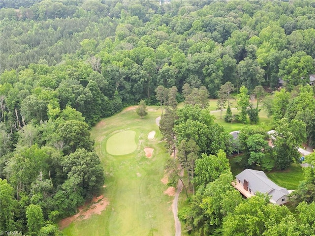 102 Shawnee Cir, Lexington, NC 27295 - drone / aerial view of a golf course and a heavily wooded area