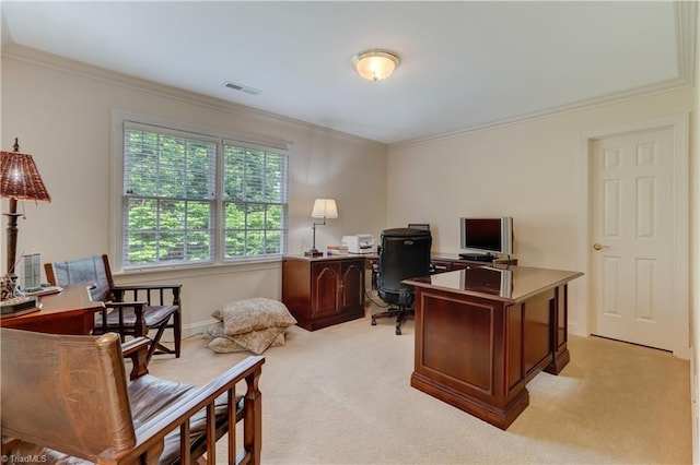 4208 Bitternut Trl, Greensboro, NC 27410 - office area featuring light colored carpet and crown molding