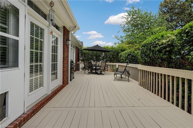 4208 Bitternut Trl, Greensboro, NC 27410 - wooden deck with outdoor dining area