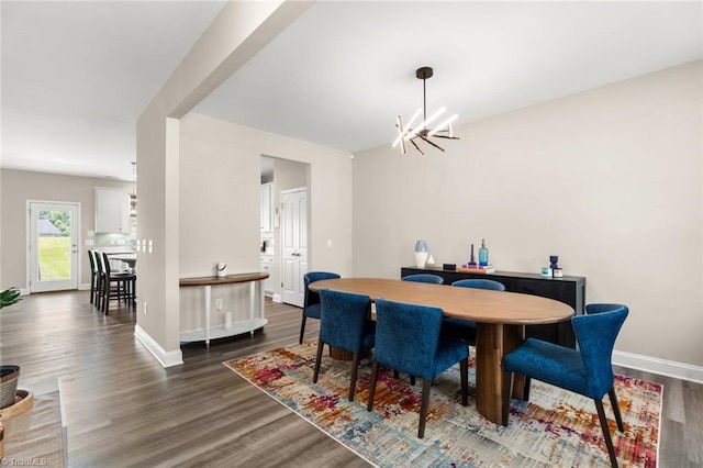 1827 Deveron Ct, Kernersville, NC 27284 - dining space with wood finished floors and a chandelier