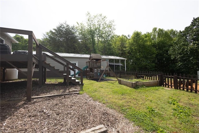 113 Stone Bridge Rd, Mount Airy, NC 27030 - view of yard featuring a playground, stairway, and a garden