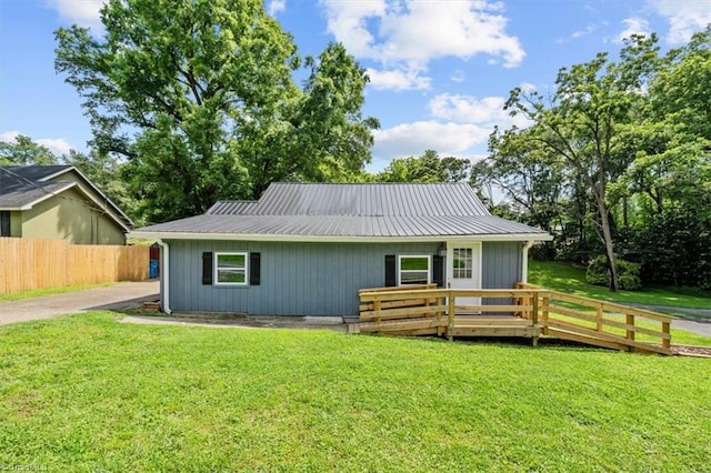 539 W Salisbury St, Denton, NC 27239 - view of front of house with a deck and a metal roof