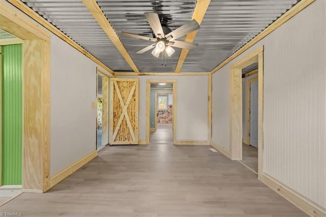 539 W Salisbury St, Denton, NC 27239 - hall featuring wood finished floors and baseboards