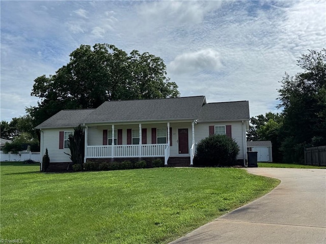 189 Lochshire Ln, Woodleaf, NC 27054 - view of front of house featuring a porch and concrete driveway