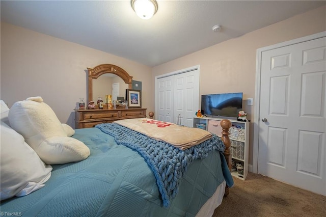 bedroom featuring carpet floors and a closet