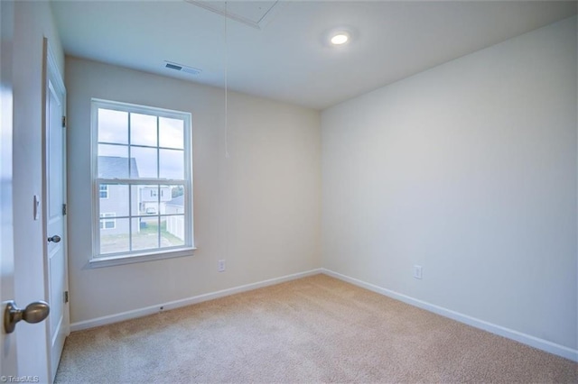 spare room with plenty of natural light and light carpet