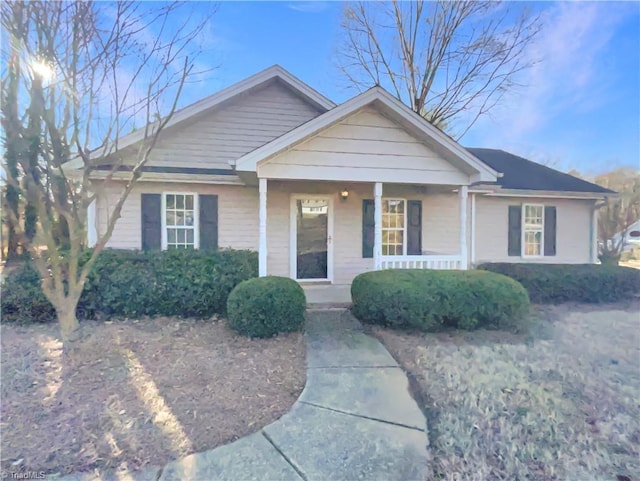 view of front of property with a porch