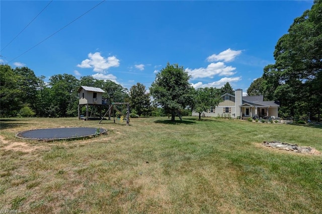 view of yard with a playground