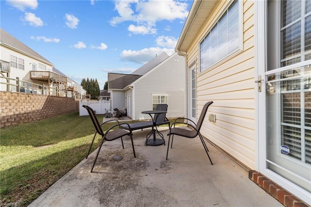 view of patio with fence