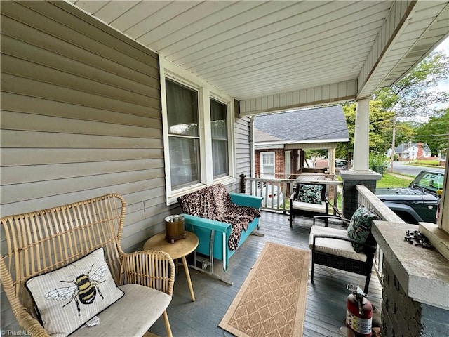 exterior space with covered porch