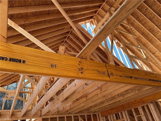 view of unfinished attic