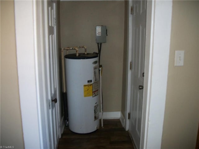 utility room with water heater