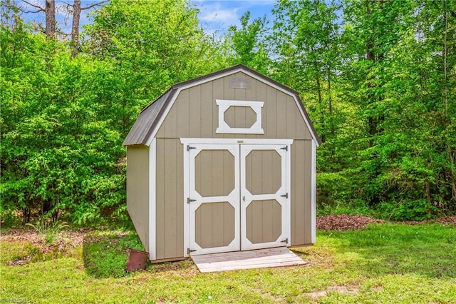 view of shed