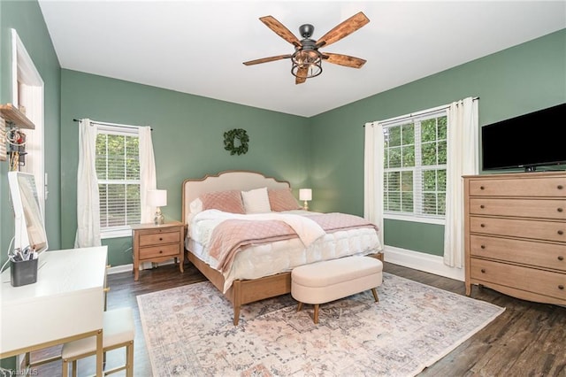 1029 Robbins St, Asheboro, NC 27203 - bedroom with dark wood-type flooring and ceiling fan