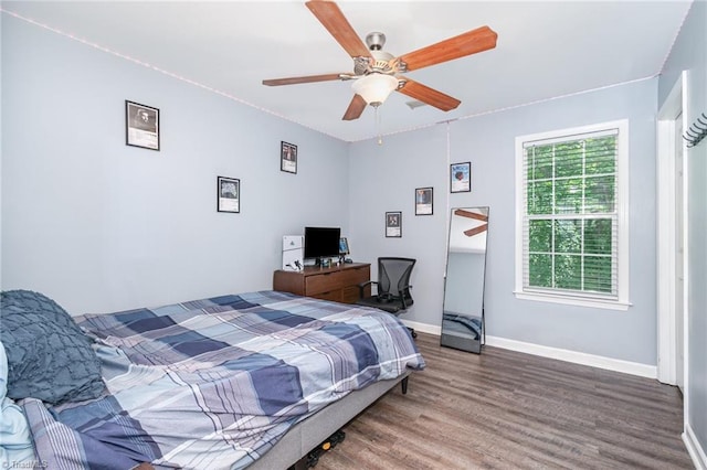 1029 Robbins St, Asheboro, NC 27203 - bedroom with wood finished floors and a ceiling fan