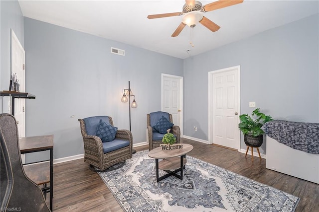 1029 Robbins St, Asheboro, NC 27203 - sitting room featuring wood finished floors and a ceiling fan