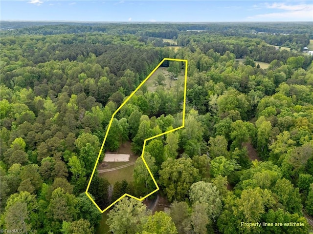 4701 Brock Dr, Hurdle Mills, NC 27541 - view of property location featuring a heavily wooded area and property boundaries highlighted