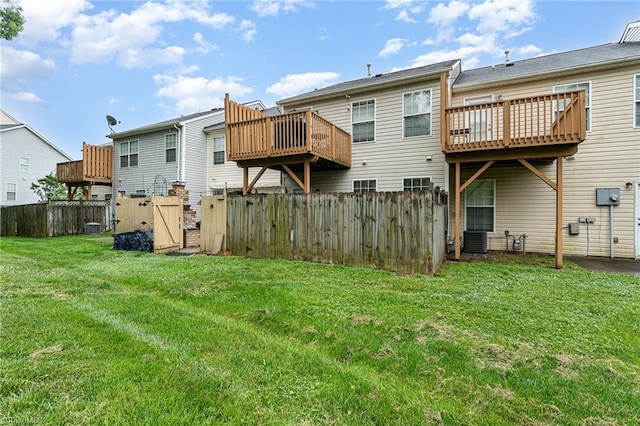 3840 Tarrant Trace Cir, High Point, NC 27265 - back of property featuring central AC unit and a deck