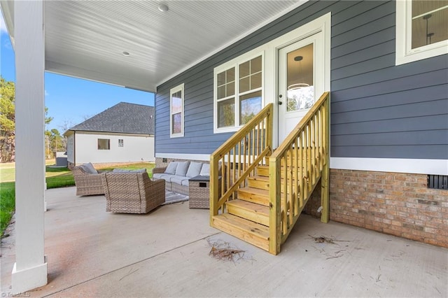 view of patio featuring covered porch