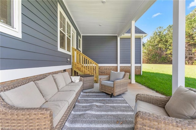 view of patio featuring outdoor lounge area